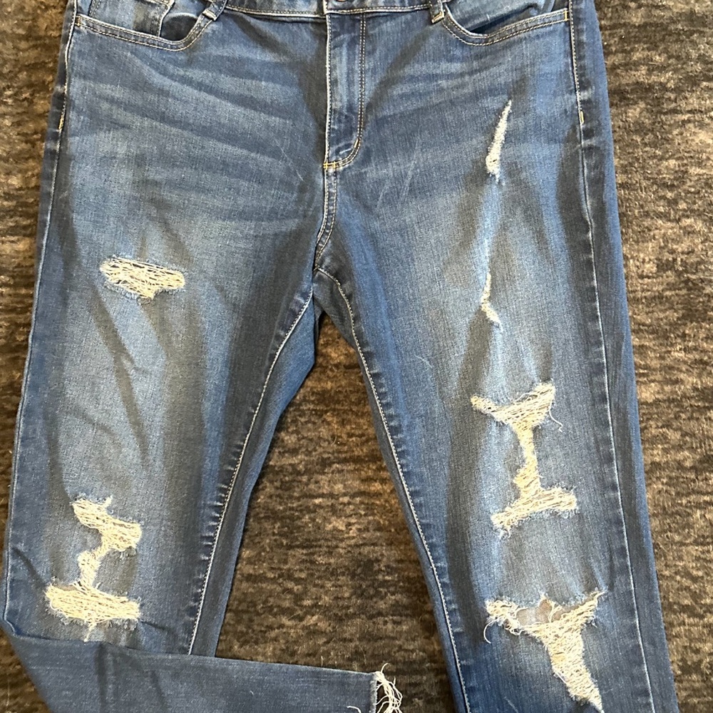 a.n.a Blue Distressed Women Jeggings